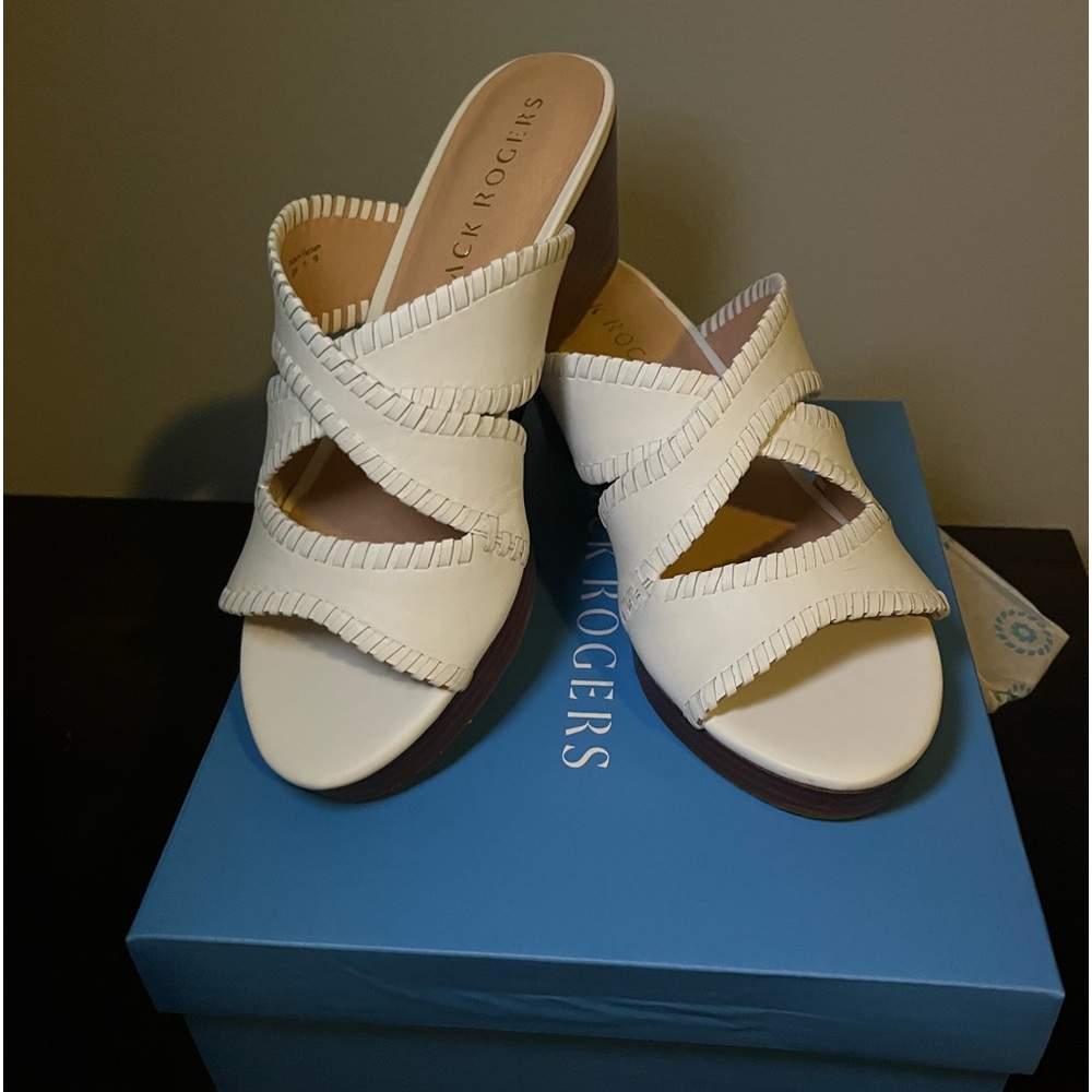Jack Rogers White Wedge Sandals